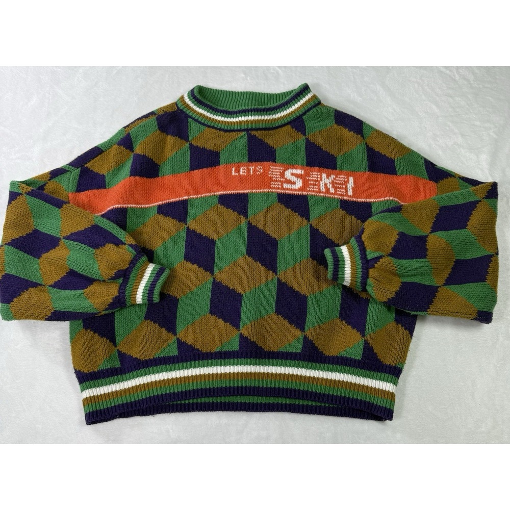 BDG‎ Urban Outfitters Marri Jacquard Cropped Sweater Womens P Small Geometric